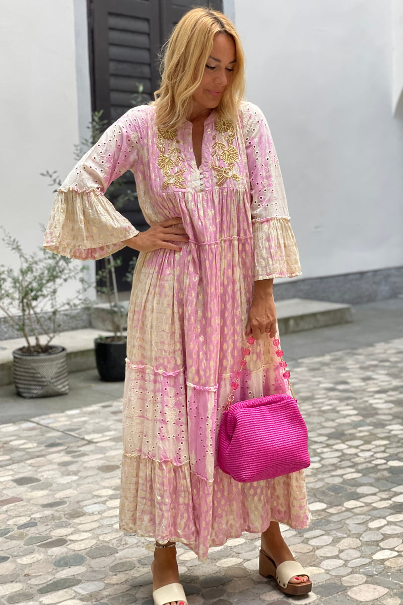 Maxi Cotton Dress with Appliques – Trgovina TREE'S