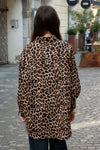 Bombažna Leopard Srajca z vezenimi cvetličnimi detajli