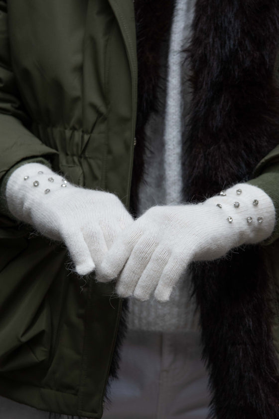 Pletene Rokavice s kristalčki v več barvah