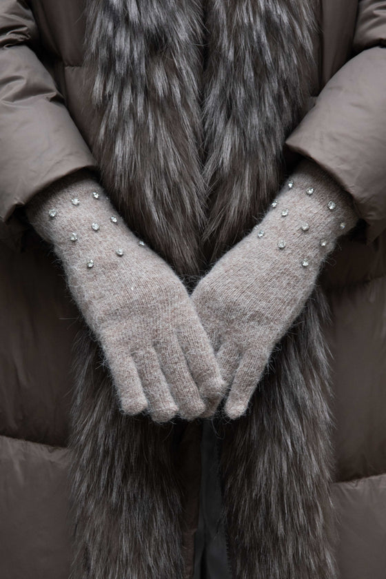 Pletene Rokavice s kristalčki v več barvah