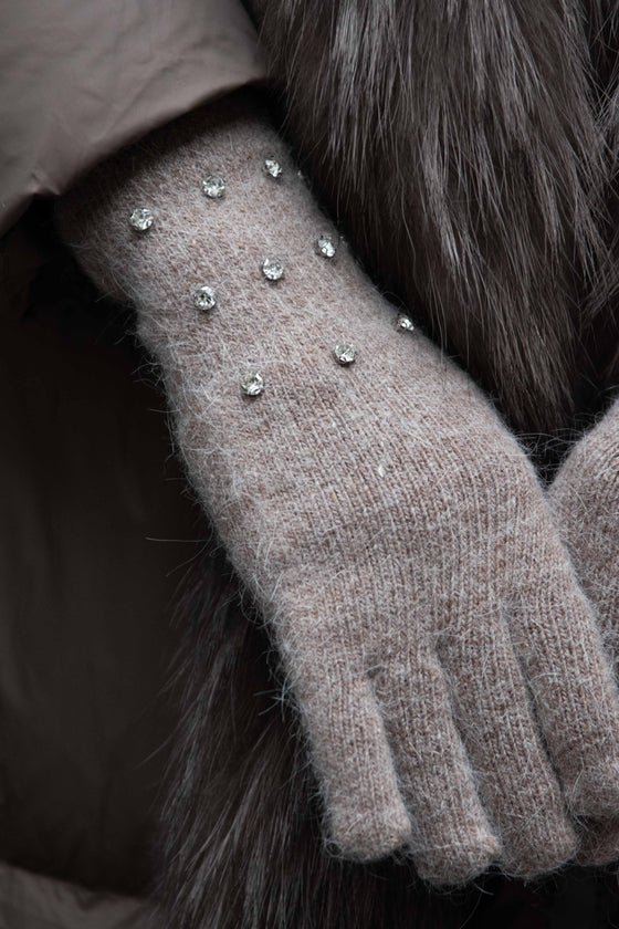 Pletene Rokavice s kristalčki v več barvah