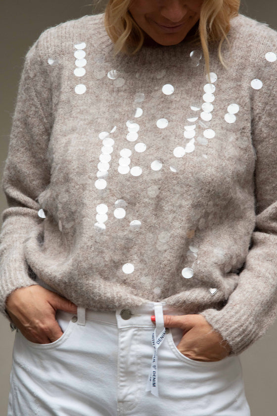 Pleten Pulover z bleščicami v več barvah