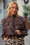 Bluza s pentljo na ovratniku v več barvah