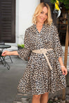 Obleka z leopard potiskom
