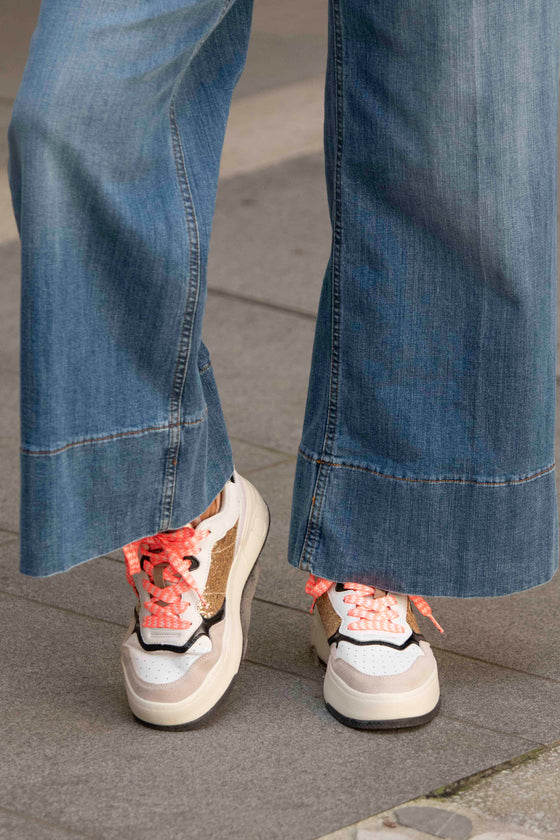 Široke Jeans Hlače z visokim pasom