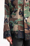 Bombažna Camo Jakna s čipkastim robom