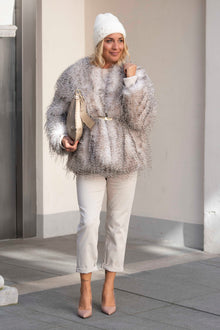  Kratek Plašč iz umetnega krzna