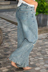 Jeans Hlače z igrivim motivom kužkov