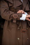Eleganten Rjav Trench Plašč