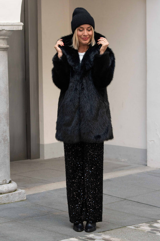 Plašč iz umetnega krzna v več barvah