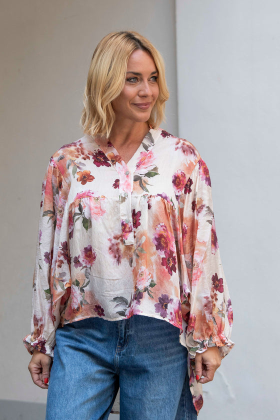 Bluza s cvetličnim potiskom