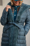Padded jacket with tie belt in several colors