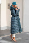 Padded jacket with tie belt in several colors