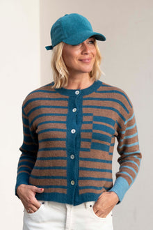  Črtasta Pletena Jopica