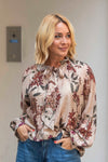 Cvetlična Bluza z metuljčkom na ovratniku